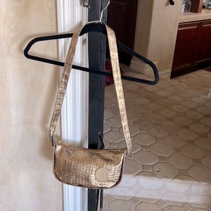 Carlos Falchi gold barely used shoulder bag